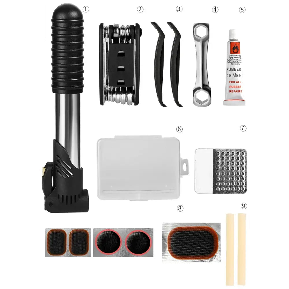 TOSUOD Bicycle Repair Tools Kit,Multifunction Bike Accessories with Pump Wrench,Portable Motorcycle Universal Repair