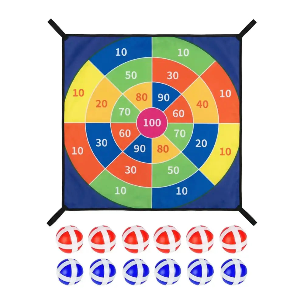 Trampoline Dart Board Sticky Ball Game Target Toy Set With Velcro Balls For Kids Adults Backyard Indoor Outdoor Party