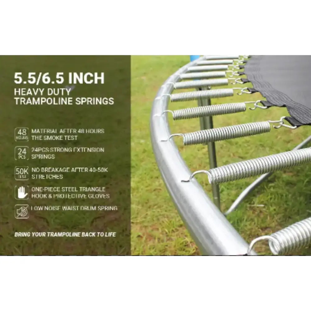 Trampoline Replacement Steel Springs (Pack of 10)