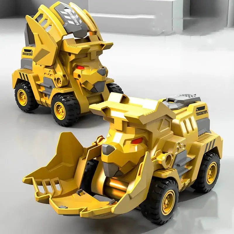 Transform Your Playtime with the 2-in-1 Transforming Dinosaur Car: A Dynamic Deformation Toy for Boys 14+ - Yellow B