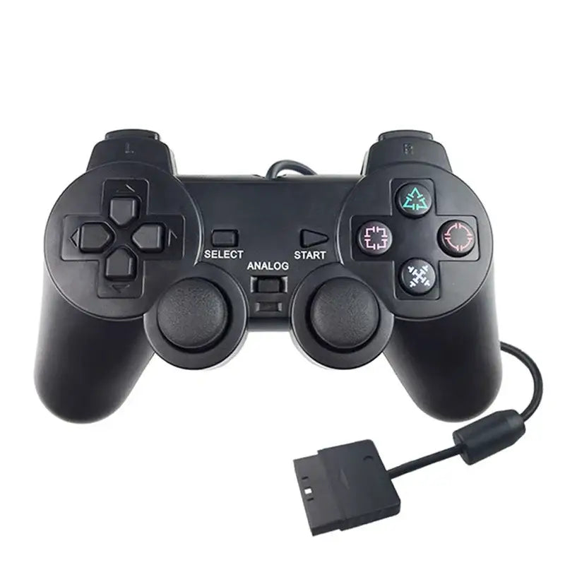 Transparent Blue PS2 Wired Controller – Dual Vibration (different colours available) - Black / Controller - 9eight5