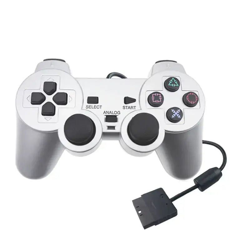 Transparent Blue PS2 Wired Controller – Dual Vibration (different colours available) - Sliver / Controller - 9eight5