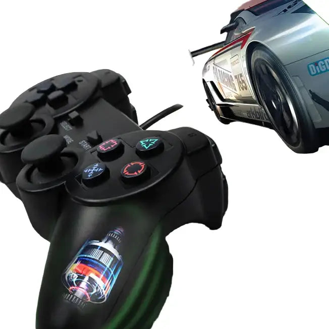 Transparent Blue PS2 Wired Controller – Dual Vibration (different colours available) - 9eight5