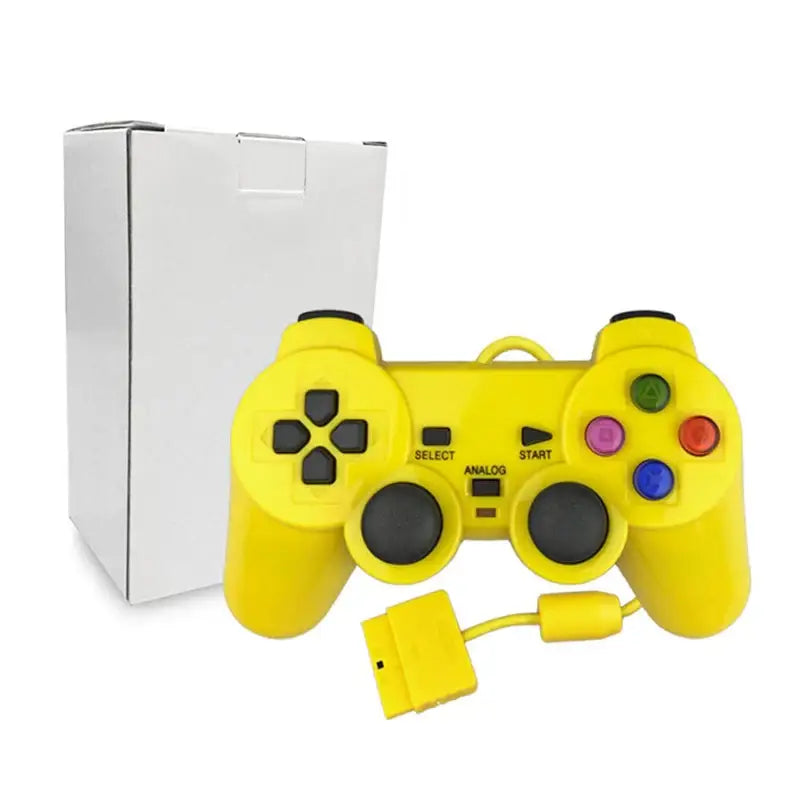 Transparent Blue PS2 Wired Controller – Dual Vibration (different colours available) - Oil Yellow / Controller - 9eight5