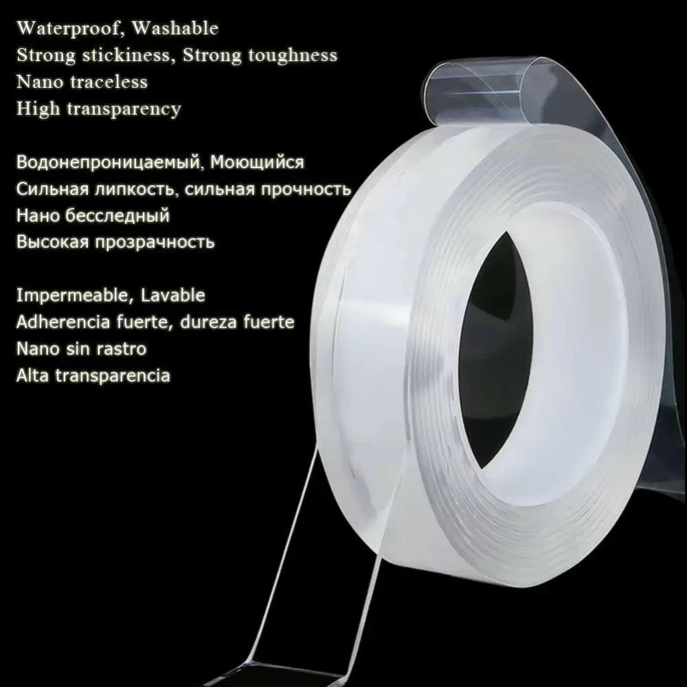 Transparent Double-Sided Nano Tape - Waterproof Removable Wall Stickers for Kitchen and Bathroom Decor - Width 20Mm / 5