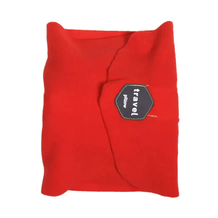 Travel Neck Pillow with Chin Support Strap (3 colours available) - Red / Neck Pillow - SS