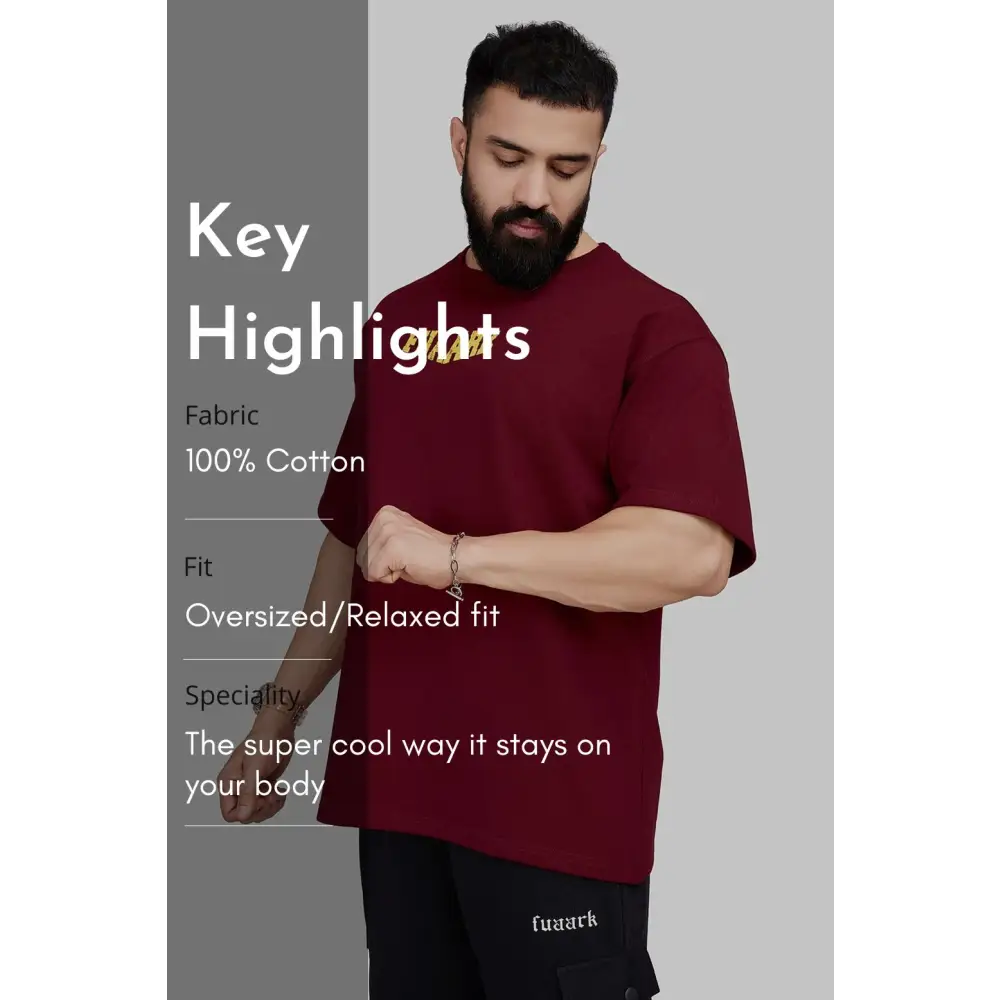 Trendsetter Oversized T-shirt Maroon - Tshirts