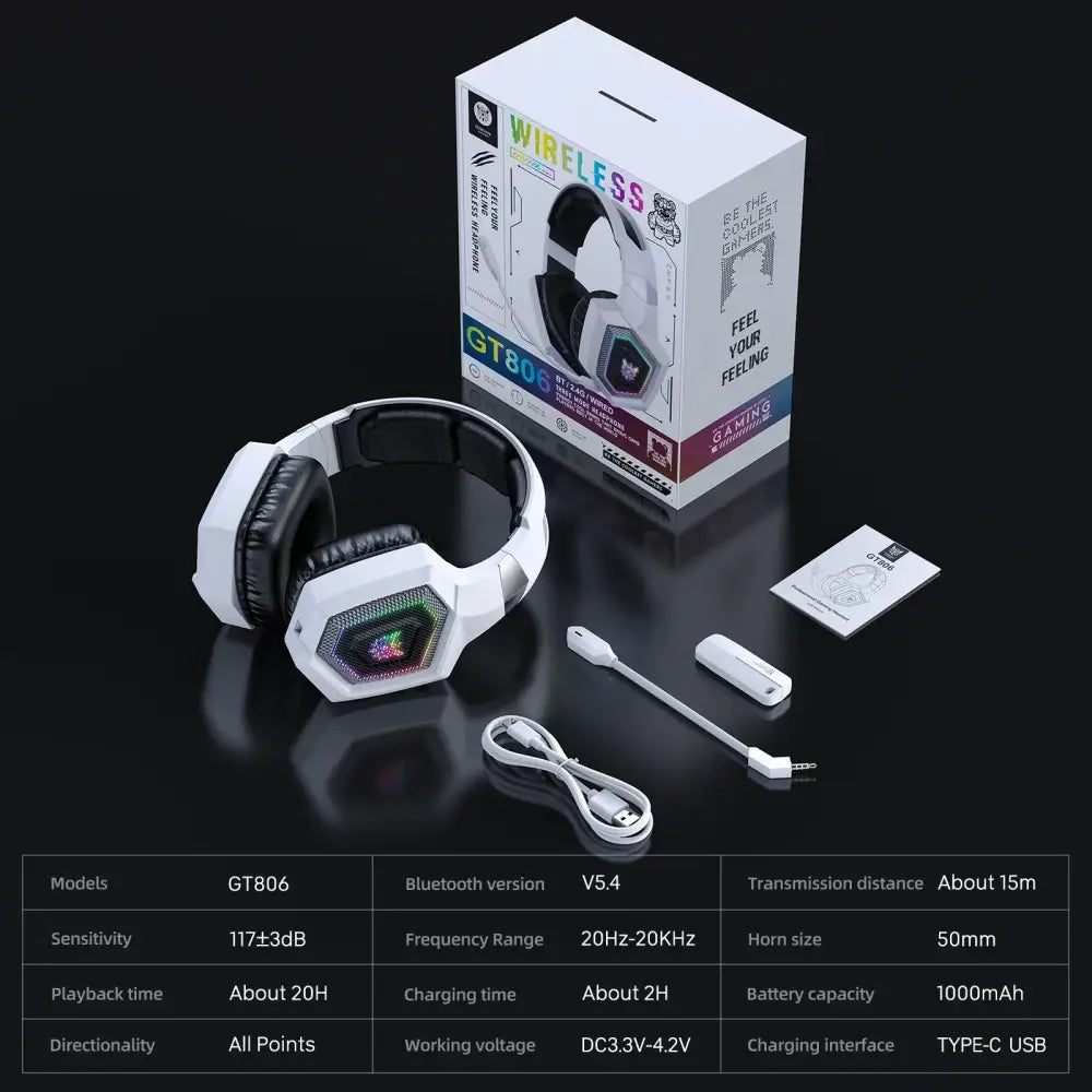 Tri-Mode 5.3 Gaming Headset with Mic (Different colours available with stickers) - 9eight5