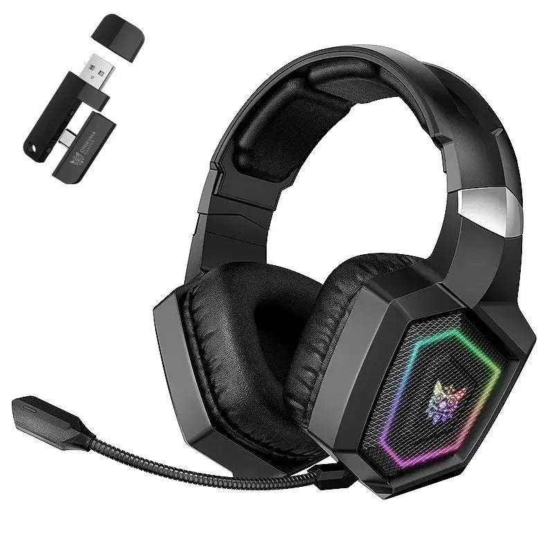 Tri-Mode 5.3 Gaming Headset with Mic (Different colours available with stickers) - Black / Gaming Headset - 9eight5