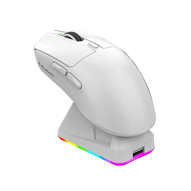 Tri-Mode Gaming Mouse – 12000 DPI (available in Black & White) - White / Mouse - 9eight5