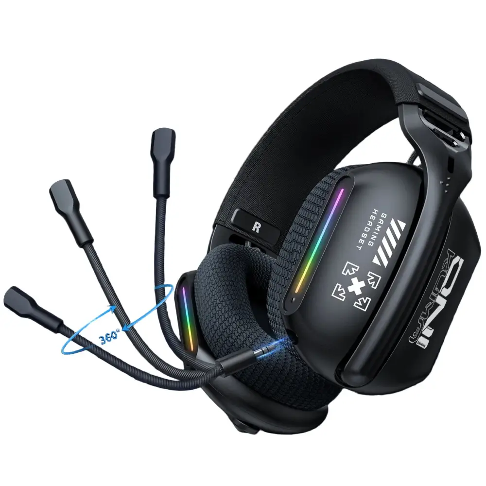 Tri-Mode RGB Gaming Headset – 2.4G Wireless & Wired Long Life - GT808 / Gaming Headset - 9eight5
