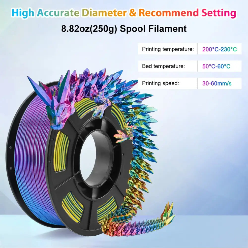 Tricolour Silk PLA 3D Printer Filament 1.75mm (250g) - Filament - SS