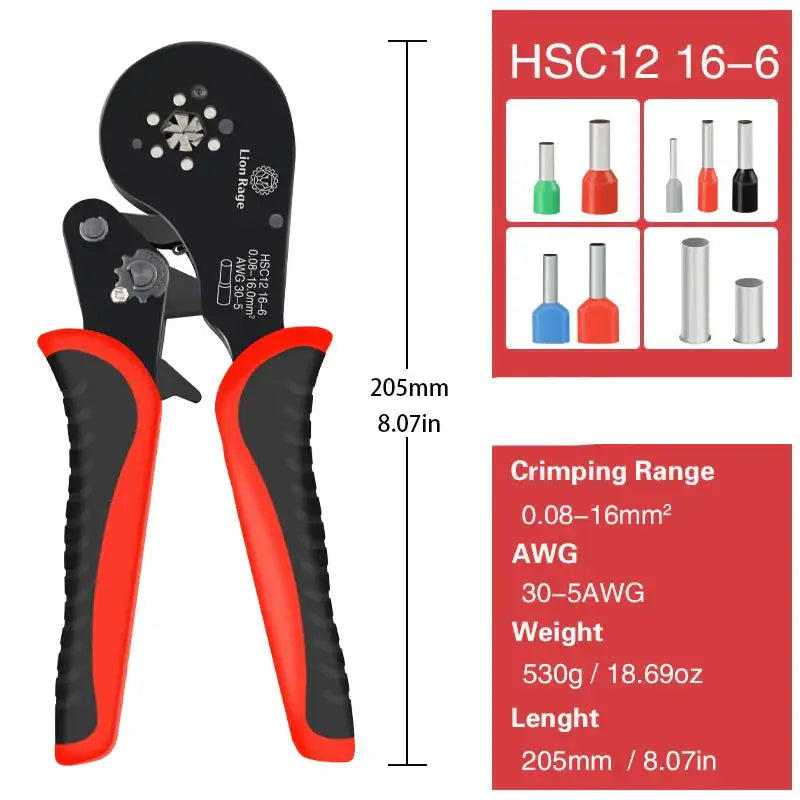 Tubular Terminal Crimping Pliers - HSC12 16-6 HH / Crimping Tool - HBC