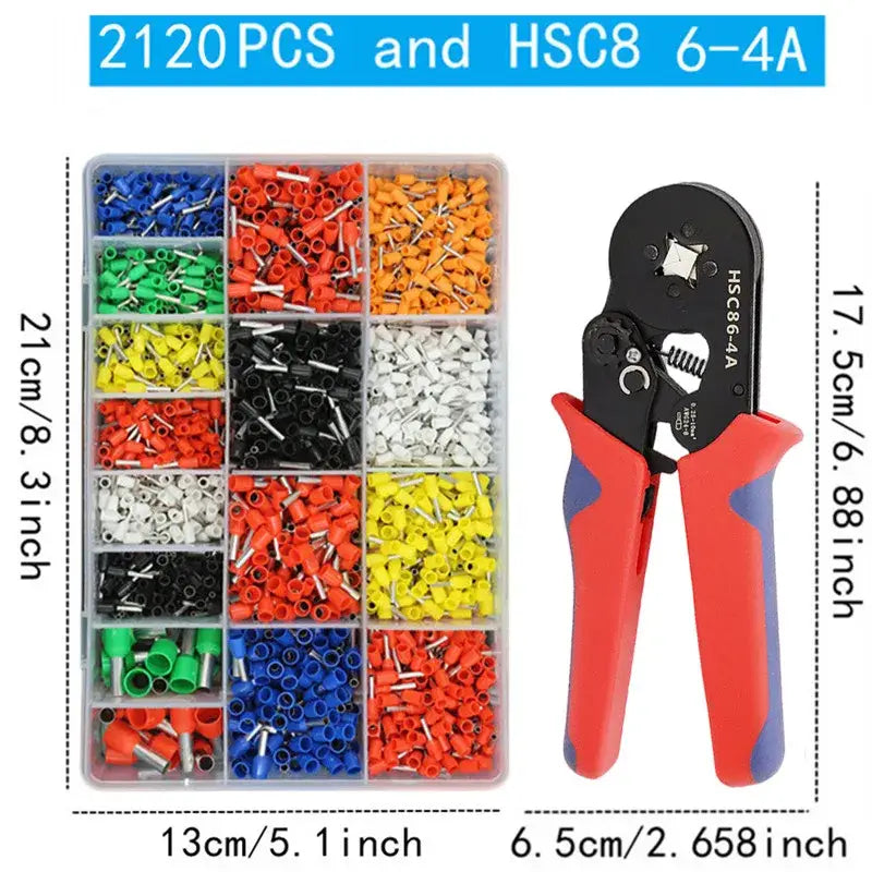 Tubular Terminal Crimping Pliers Set (different sets available) - 2120pcs and 86-4A / Crimping Pliers - HBC