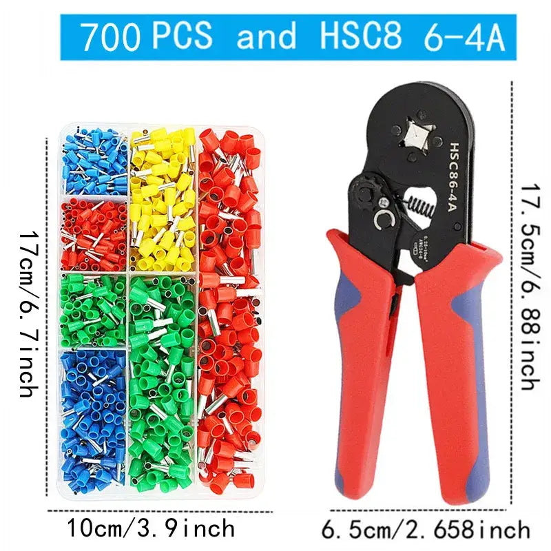 Tubular Terminal Crimping Pliers Set (different sets available) - 700pcs and 86-4A / Crimping Pliers - HBC