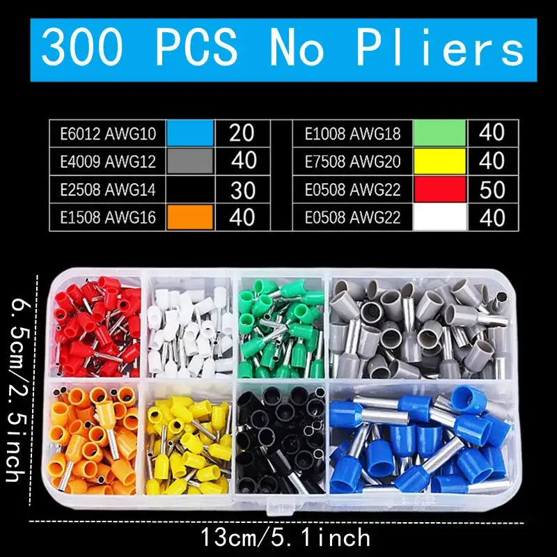 Tubular Terminal Crimping Pliers Set (different sets available) - 300pcs-No Pliers / Crimping Pliers - HBC