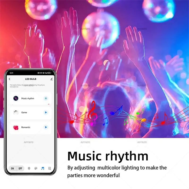 Tuya Bluetooth LED Bulb Dimmable 15W 18W E27 B22 220V RGBCW Color Change Lamps Smart Life APP Group Control Music