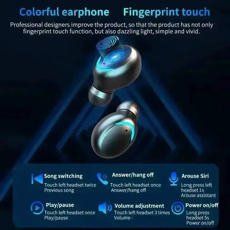 TWS F9-5 Earphone Bluetooth Wireless Earphones - Black