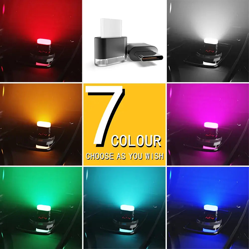 Type-C LED Car Interior Ambient Light (7 colours available) - HBC