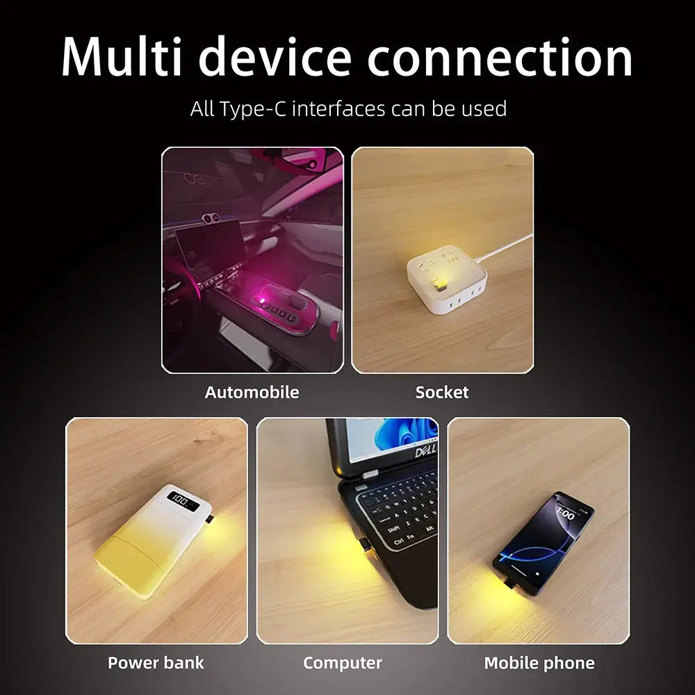 Type-C LED Car Interior Ambient Light (7 colours available) - HBC