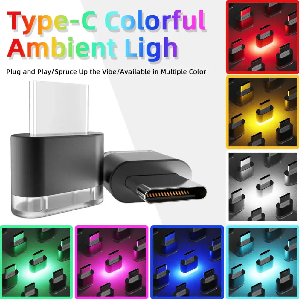 Type-C LED Car Interior Ambient Light (7 colours available) - HBC