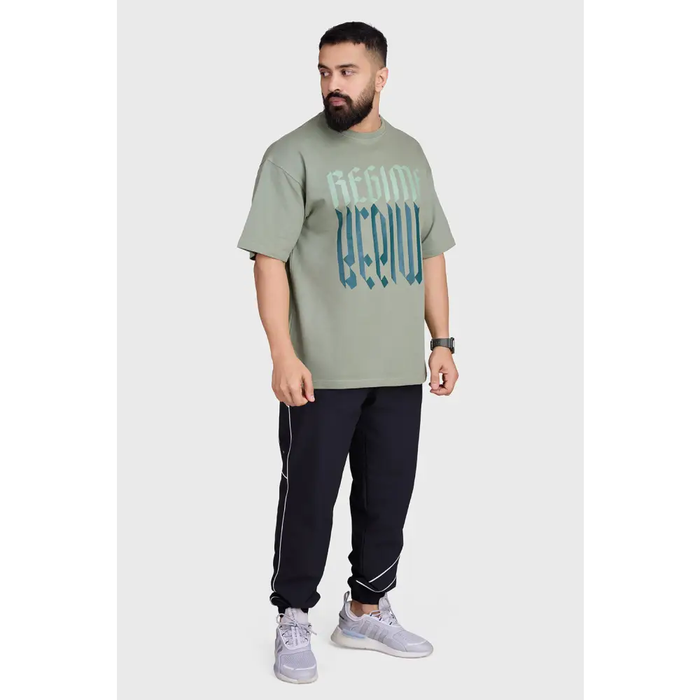 Unisex Regime Oversized T-shirts Sage Green