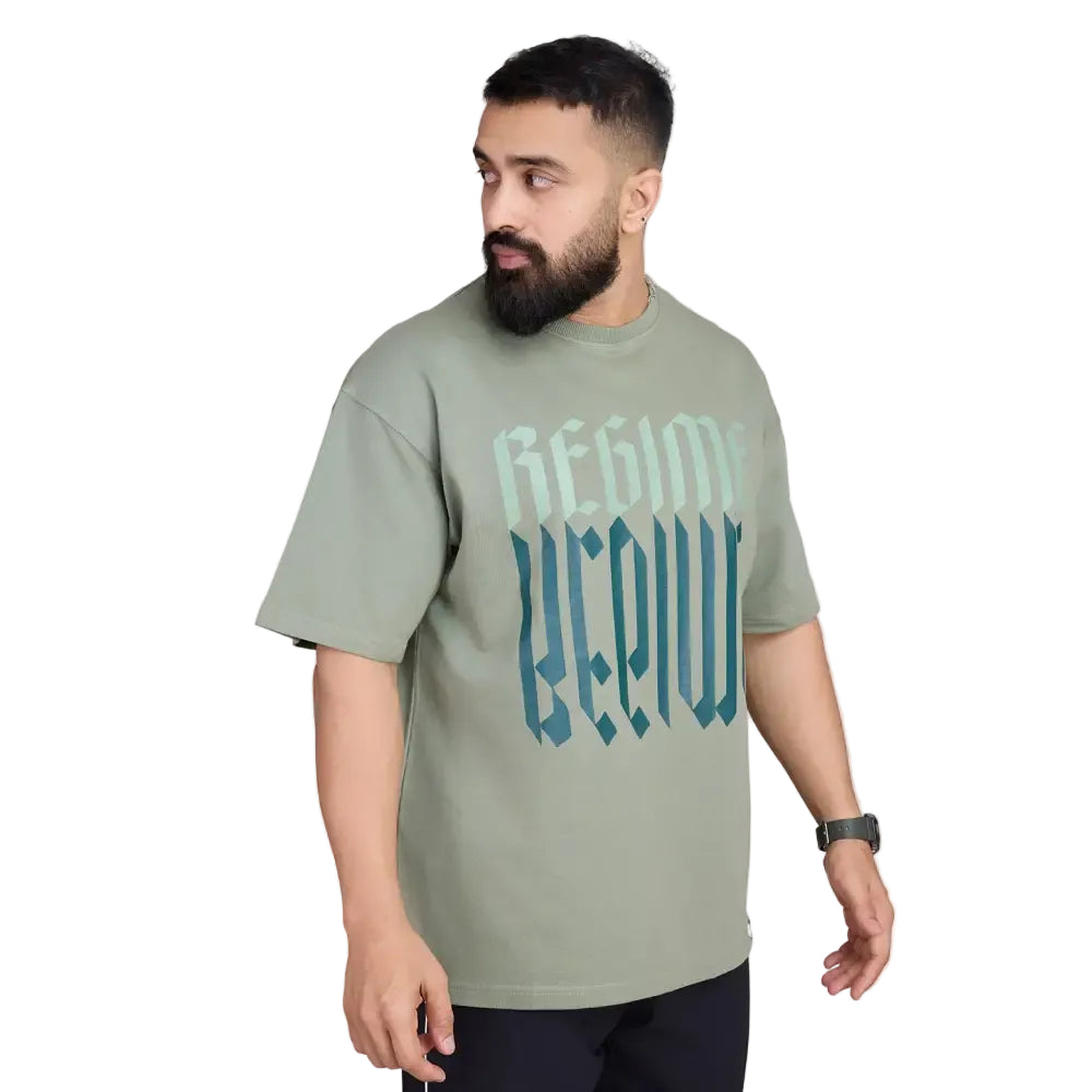 Unisex Regime Oversized T-shirts Sage Green