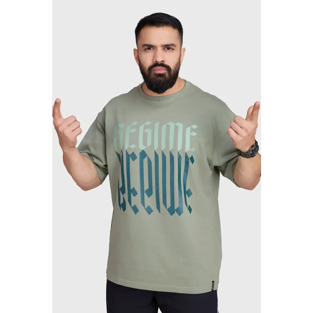 Unisex Regime Oversized T-shirts Sage Green