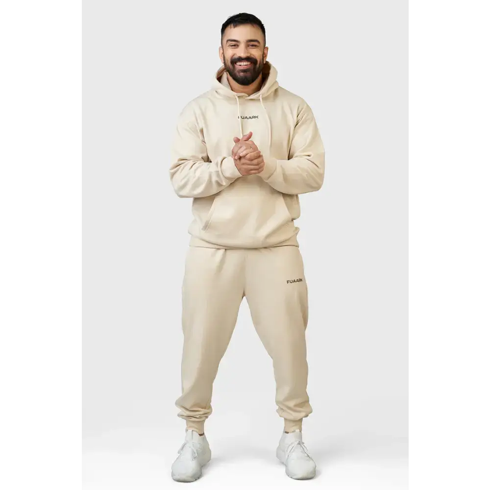 Unisex Signature Oversized Hoodies Beige - Hoodie