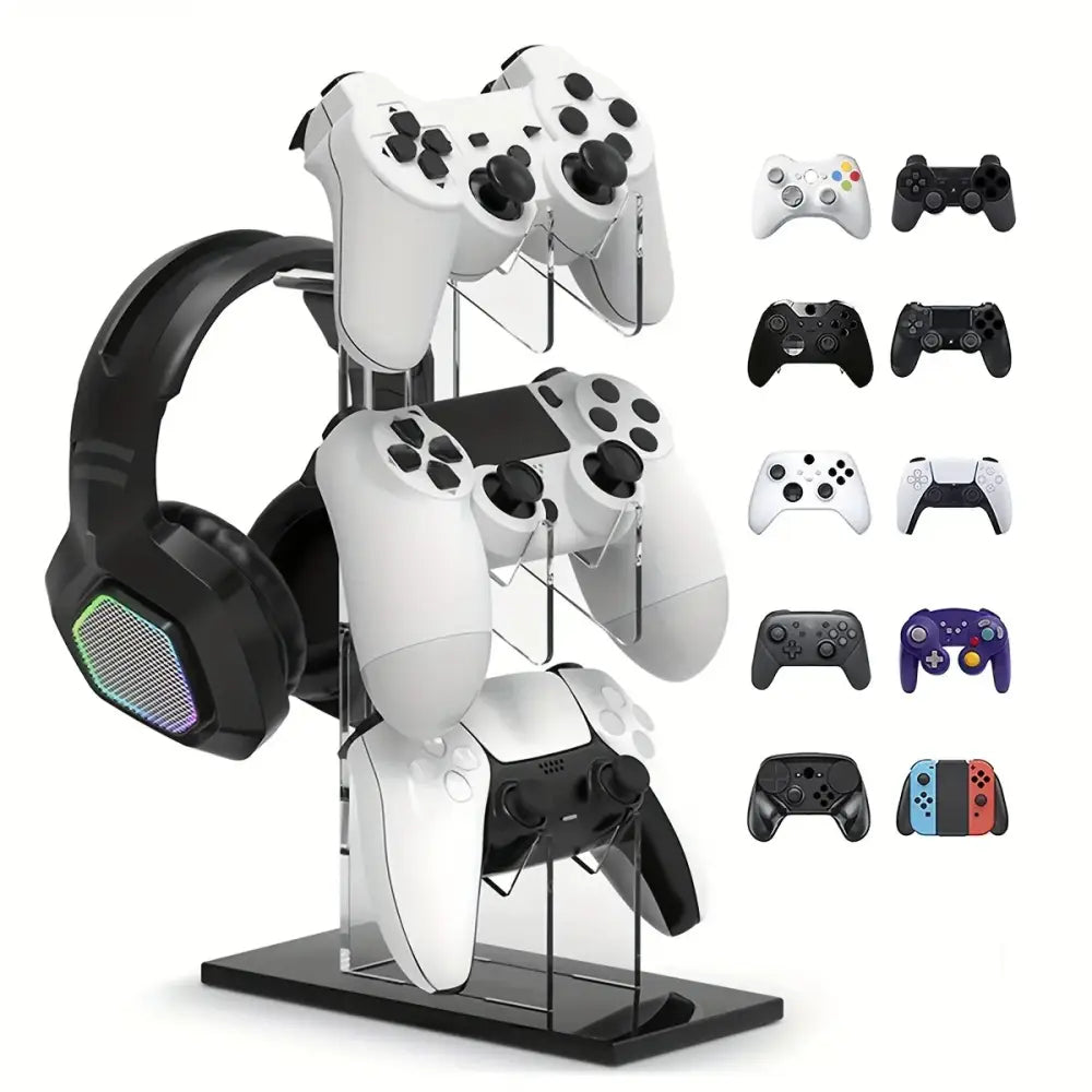 Universal 3-Layer Controller & Headphone Stand for PS5/PS4 (4 colours available) - Black - 9eight5