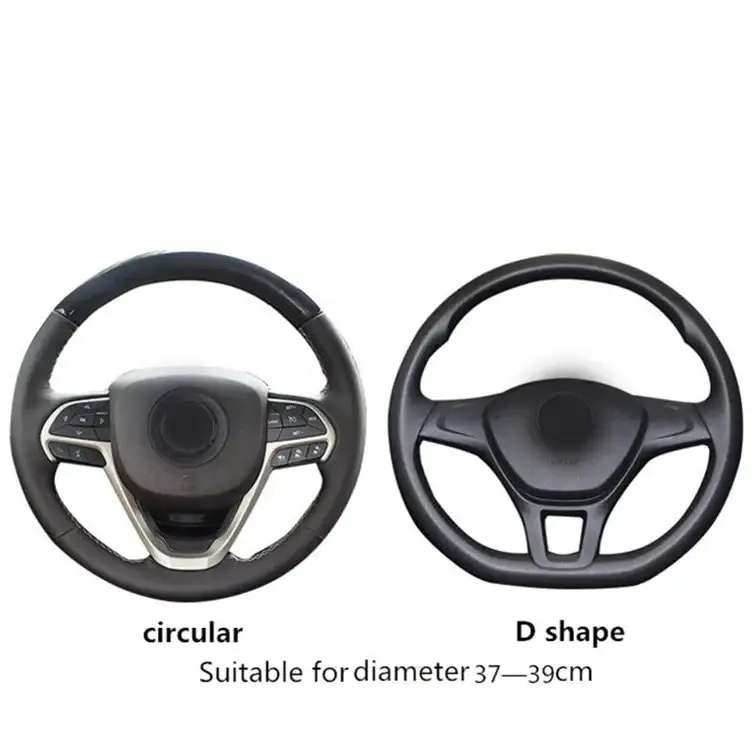 Universal 37/38cm Non-Slip Embossed Leather Car Steering Wheel Cover (3 colours available) - HBC