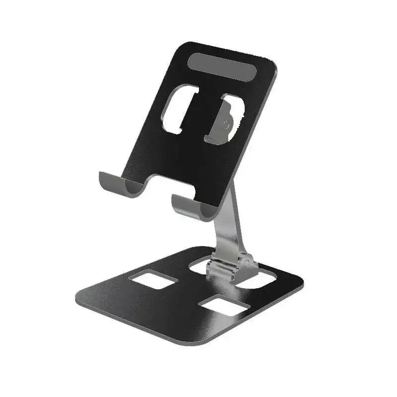 Universal Aluminum Alloy Foldable Desk Phone and Tablet Holder Stand - Black