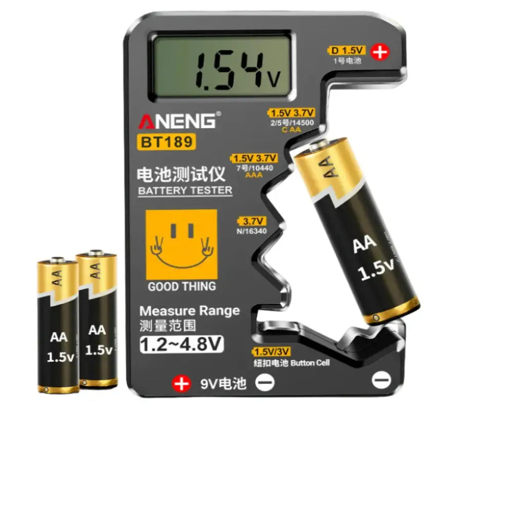 Universal Battery Tester for AA/AAA/C/D/9V/1.5V/3V (2 colours available) - Black - HBC