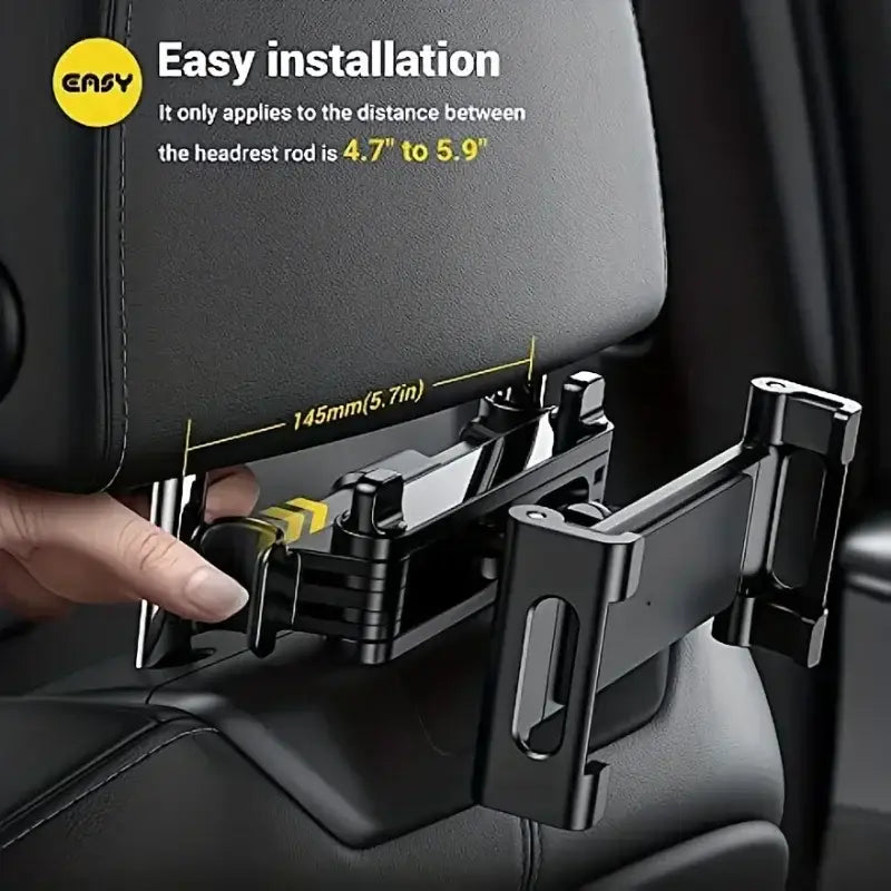 Universal Car Headrest Tablet & Phone Holder Mount (Black & Red) - HBC