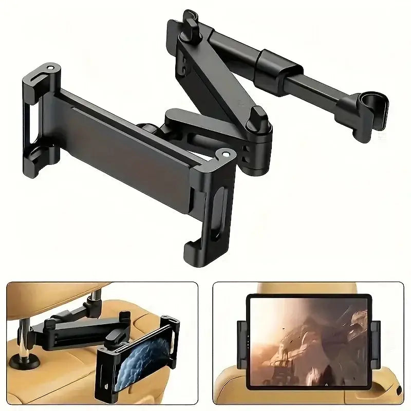 Universal Car Headrest Tablet & Phone Holder Mount (Black & Red) - HBC