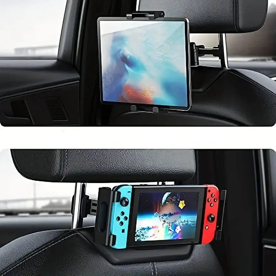 Universal Car Headrest Tablet & Phone Holder Mount (Black & Red) - HBC