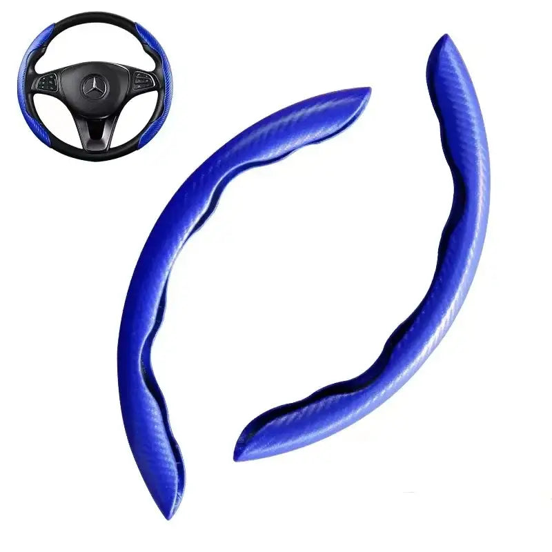 Universal Microfiber Leather Car Steering Wheel Cover (different colours & sets available) - Blue 2PCS - HBC