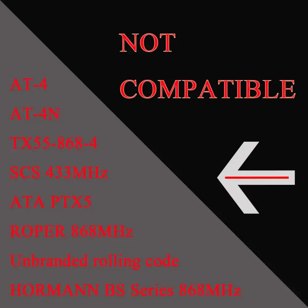 Universal Multi-frequency Garage Door Remote Controle 280-868MHz 433MHz 315MHz 390MHz Compatible with Gates CE Certified