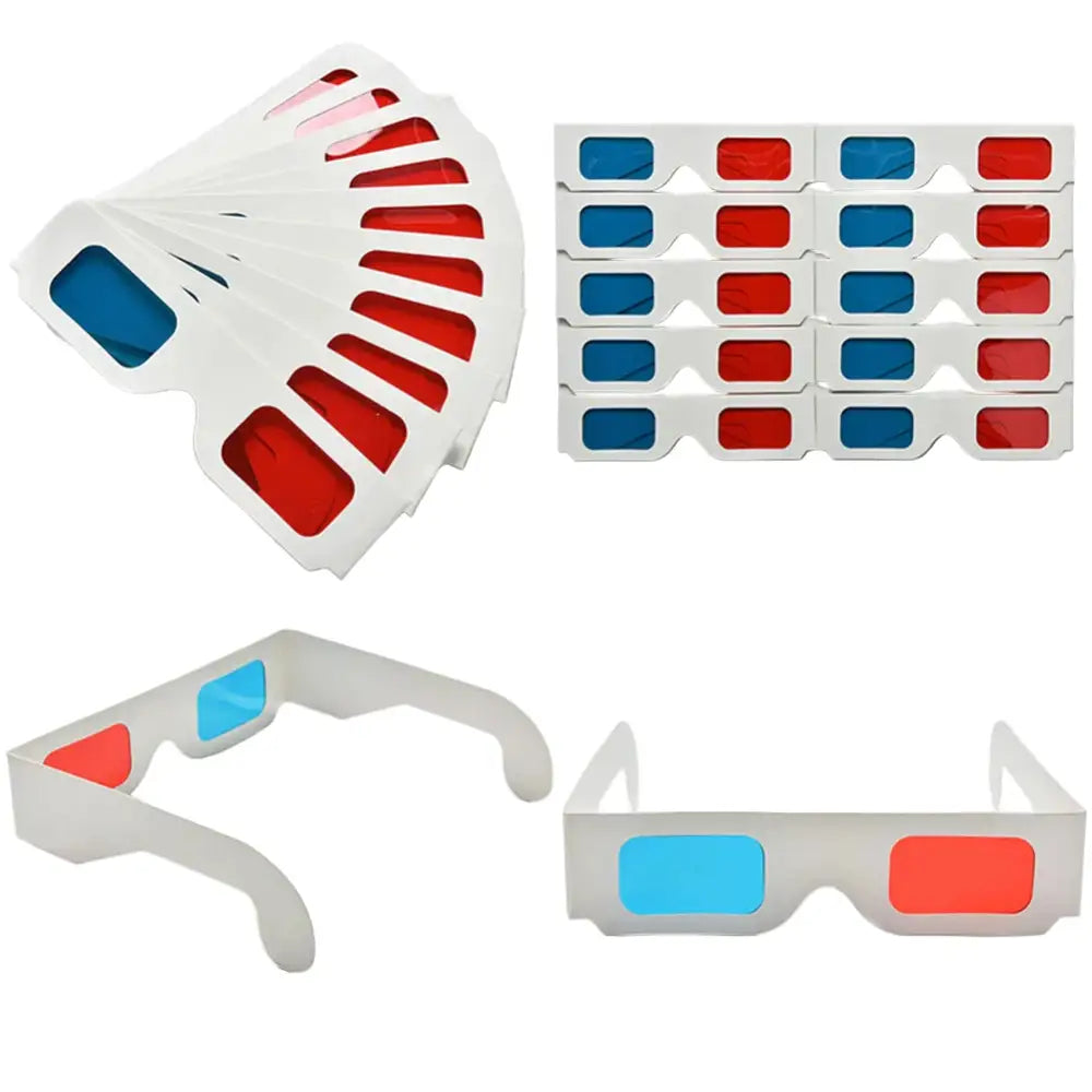 Universal Paper 3D Glasses (Red/Blue) – Pack of 10 - 10pcs / 3D Glasses - 9eight5