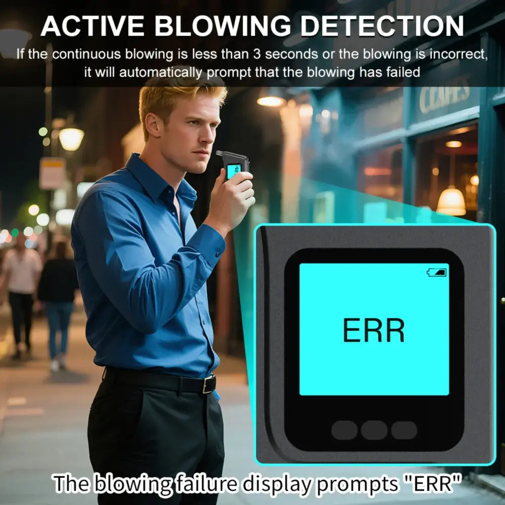 Upgraded Portable Alcohol Tester – High-Accuracy - MR1107 / Breathalyzer - HBC