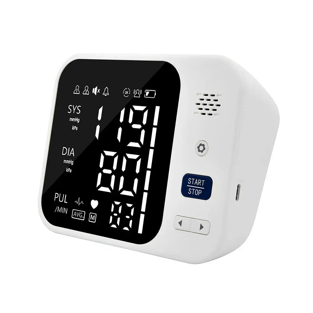 Upper Arm Automatic Blood Pressure Monitor – Digital Sphygmomanometer - White / Blood Pressure Monitor - HBC