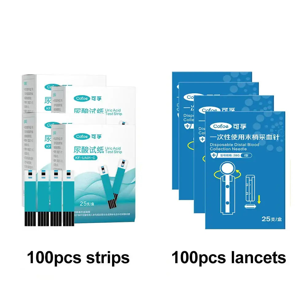 Uric Acid Monitor – Home & Medical Use - 100test strips set / Uric Acid Monitor - HBC