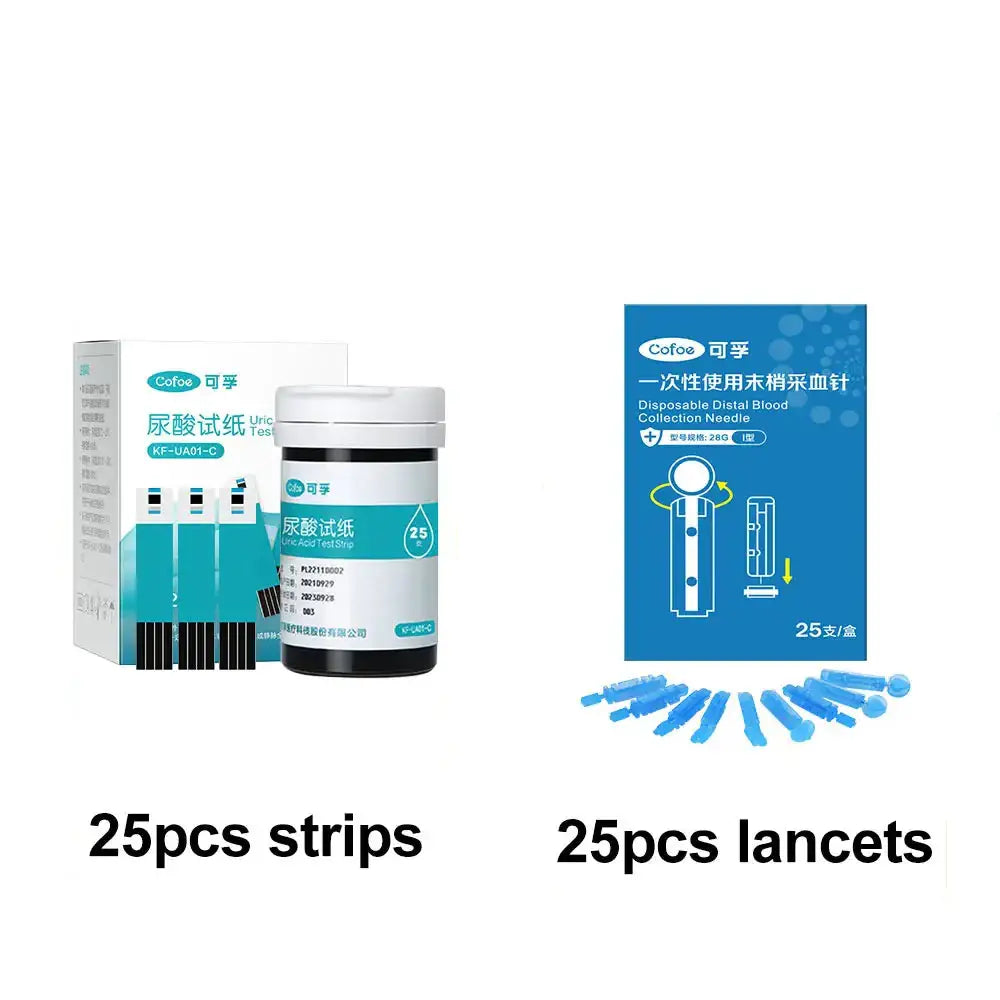 Uric Acid Monitor – Home & Medical Use - 25 test strips set / Uric Acid Monitor - HBC