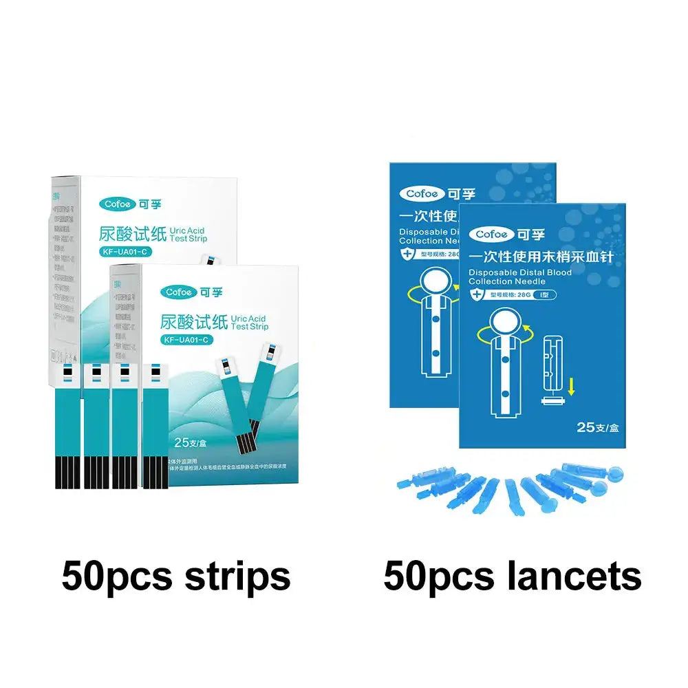 Uric Acid Monitor – Home & Medical Use - 50test strips set / Uric Acid Monitor - HBC