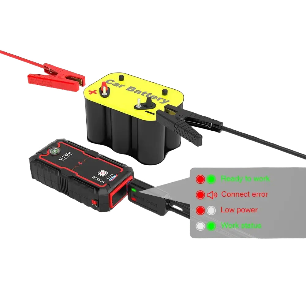 UTRAI Jump Starter Power Bank 2000A /1000A Portable Car Battery Starter For 12V Car Emergency Booster Starter Starting