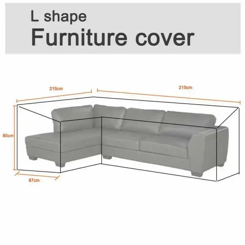 V/L-Shape Waterproof Garden Sofa Cover – Rattan Corner Furniture Protector (different sizes available) - SS