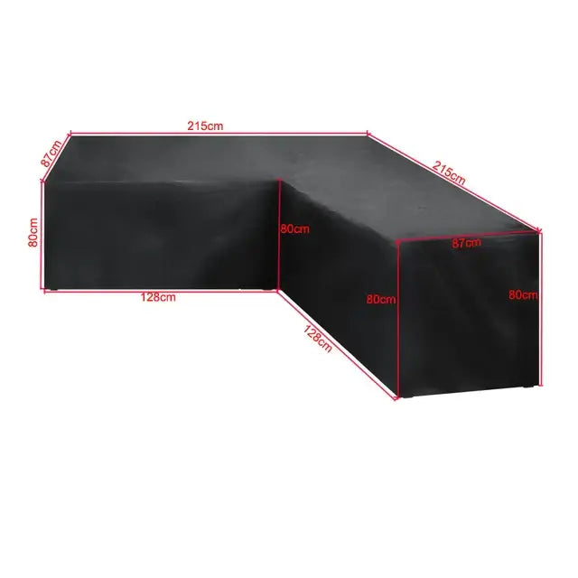 V/L-Shape Waterproof Garden Sofa Cover – Rattan Corner Furniture Protector (different sizes available) - 215x215x87cm