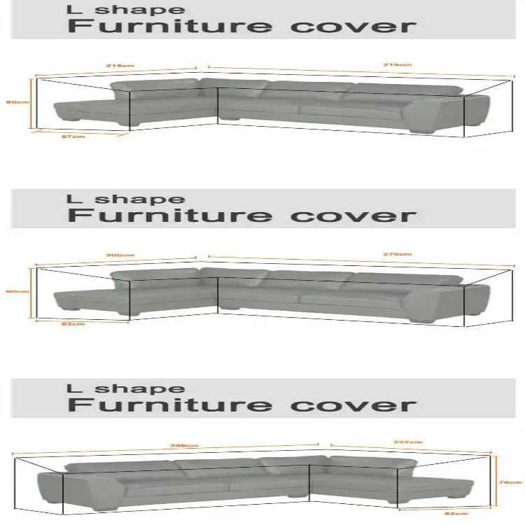V/L-Shape Waterproof Garden Sofa Cover – Rattan Corner Furniture Protector (different sizes available) - SS