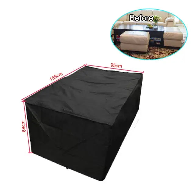 V/L-Shape Waterproof Garden Sofa Cover – Rattan Corner Furniture Protector (different sizes available) - 155x95x68cm