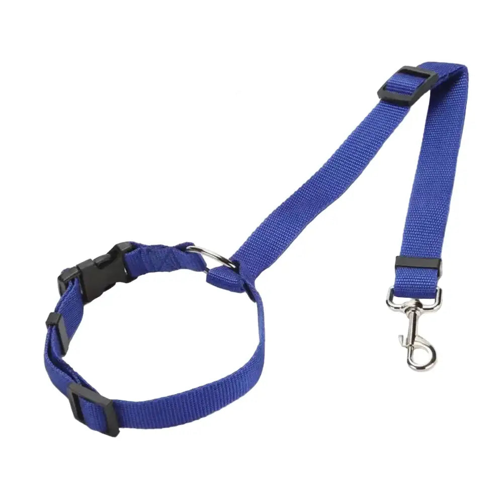 Vehcile Belt & Adjustable Nylon Leash for Dogs (7 colors available) - Blue - SS